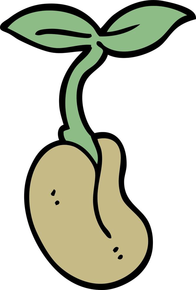 cartoon doodle seedling vector