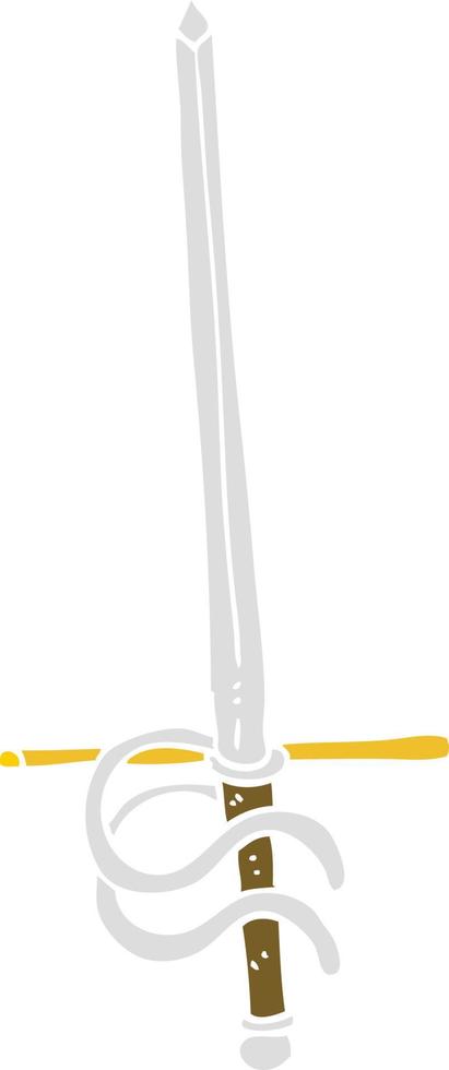 flat color illustration of sword vector