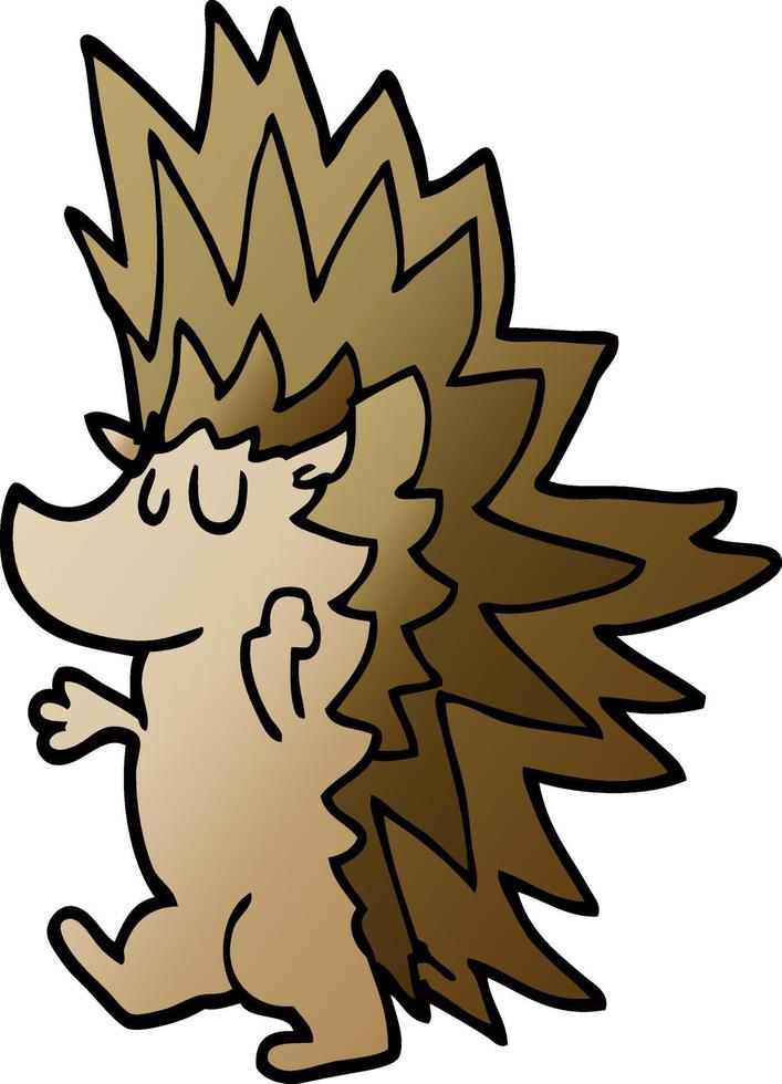 cartoon doodle spiky hedgehog vector