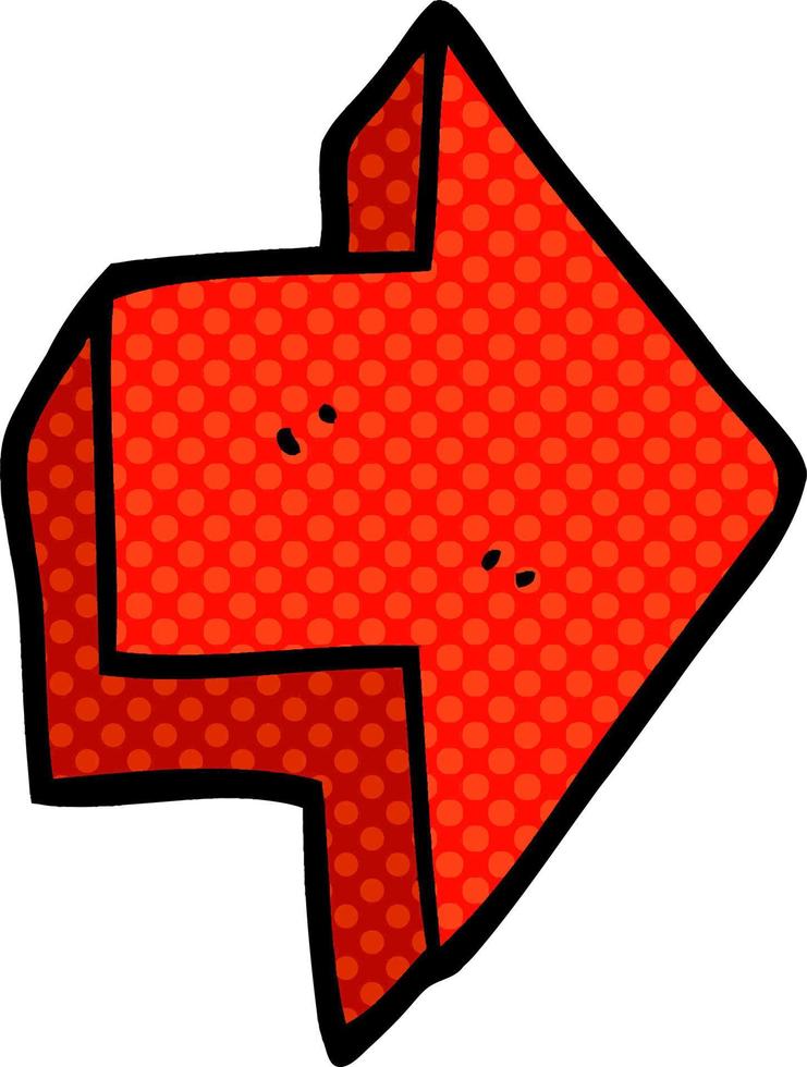 cartoon doodle red arrow vector