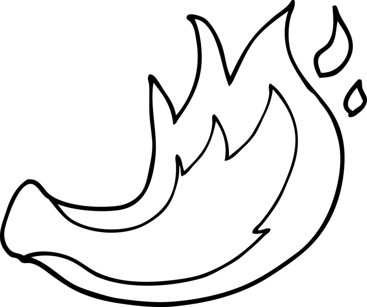 line drawing cartoon flame vector