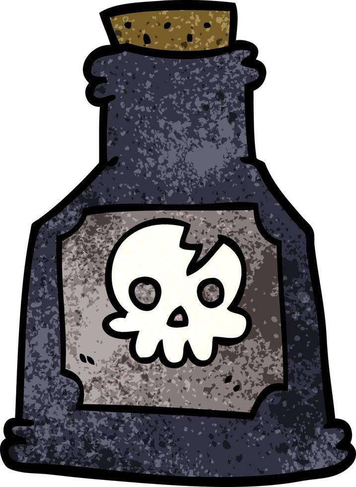 cartoon doodle poison in a bottle vector