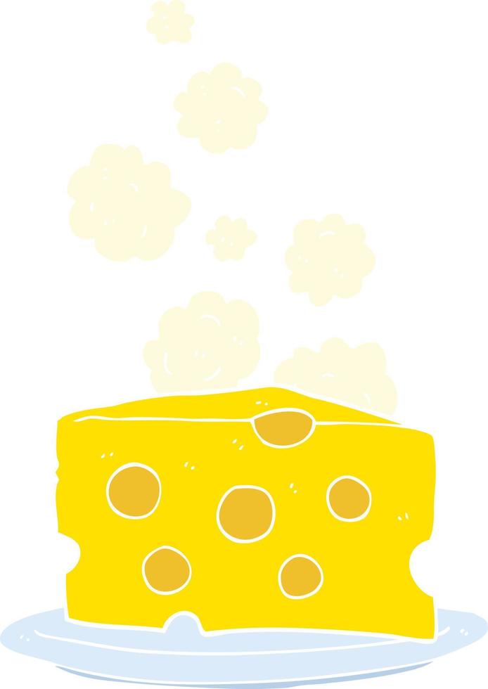 ilustración de color plano de queso vector