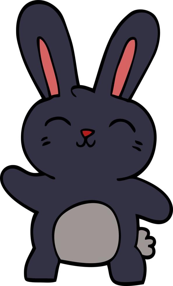 cartoon doodle happy bunny vector