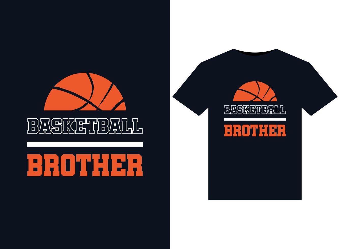 Basketball Brother illustrations for the print-ready T-Shirts design vector