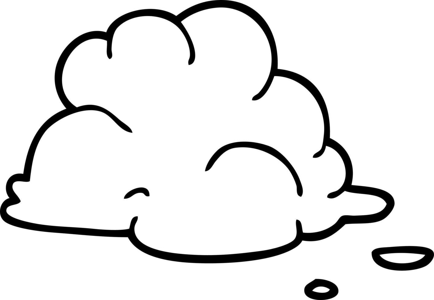 line drawing cartoon fluffy white clouds vector