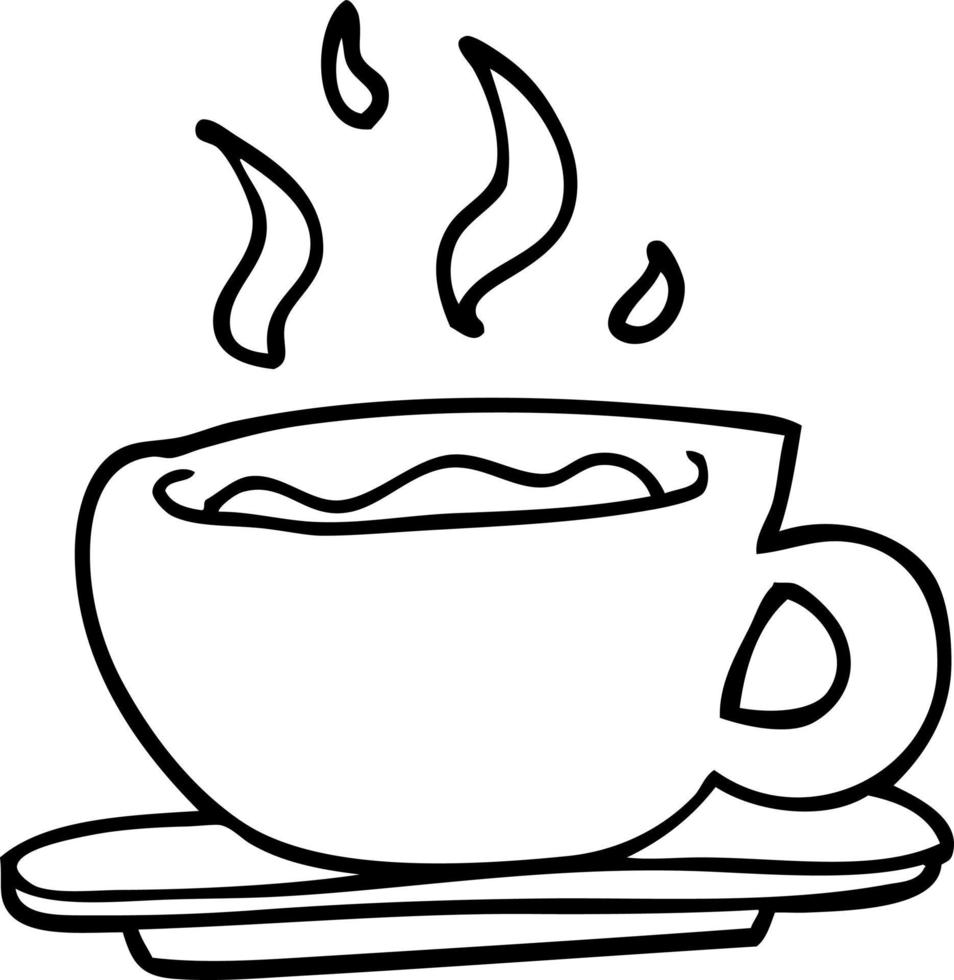 line drawing cartoon coffee cup 12145493 Vector Art at Vecteezy