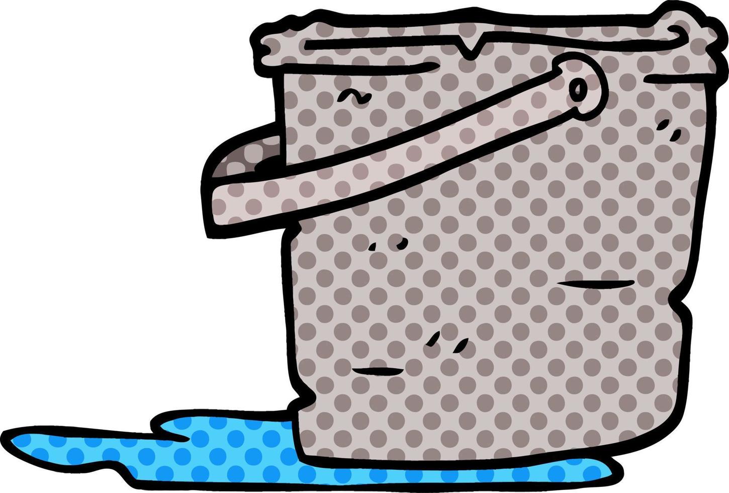 cartoon doodle bucket vector