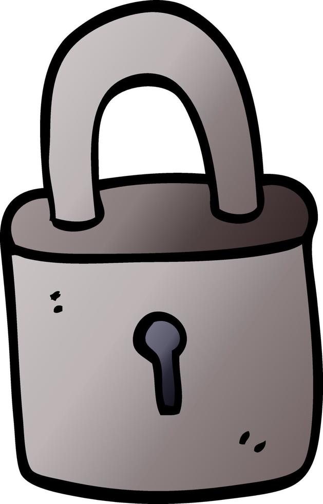 cartoon doodle padlock vector