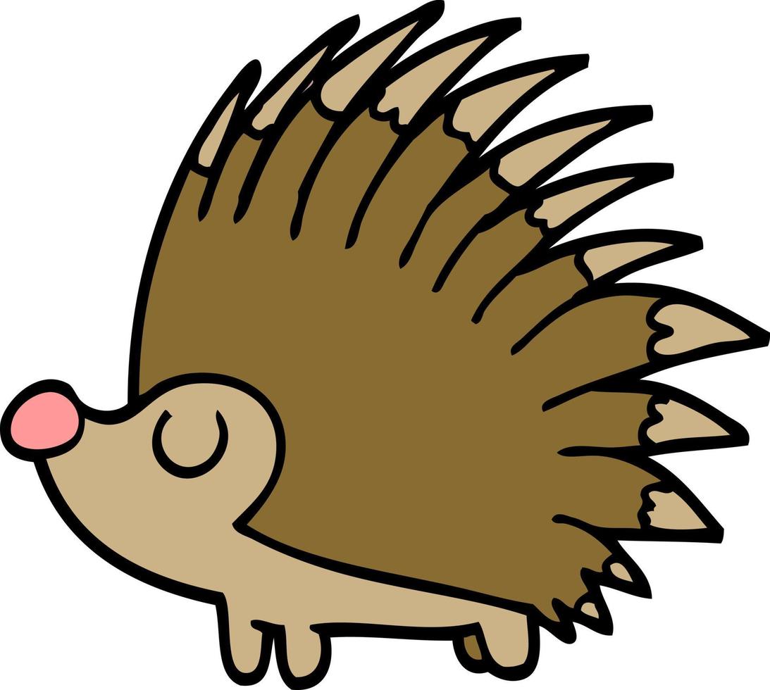 cartoon doodle spiky hedgehog vector