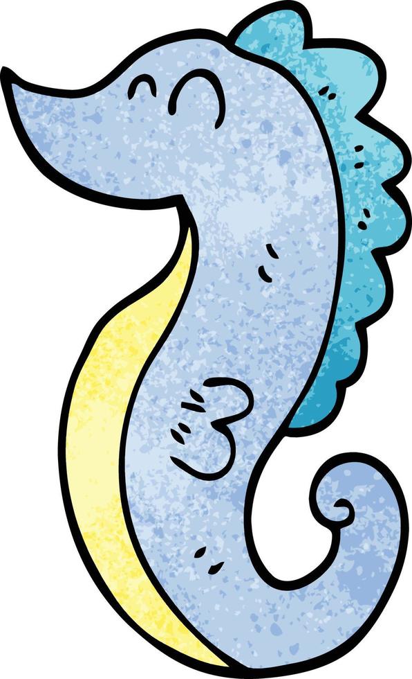 cartoon doodle sea horse vector