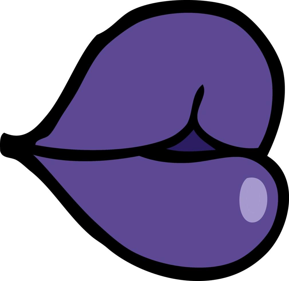 cartoon doodle purple lips vector