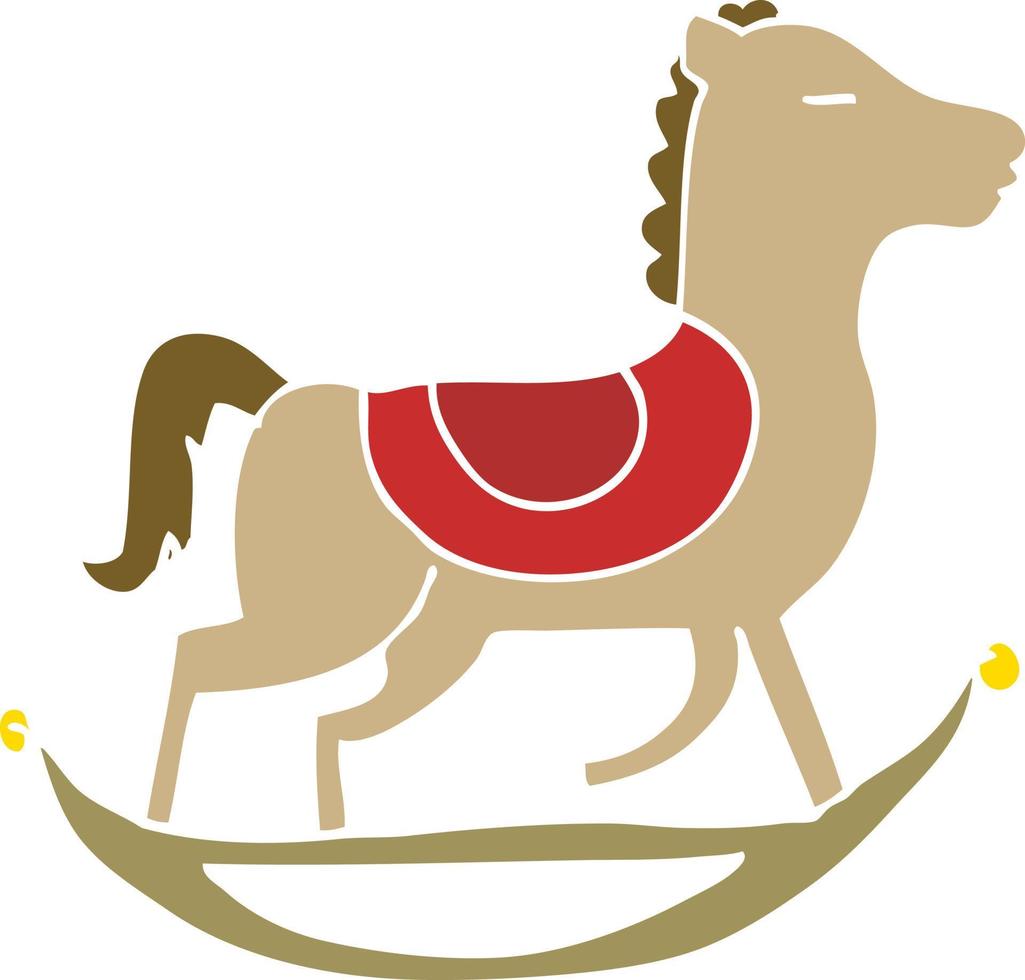flat color style cartoon rocking horse vector