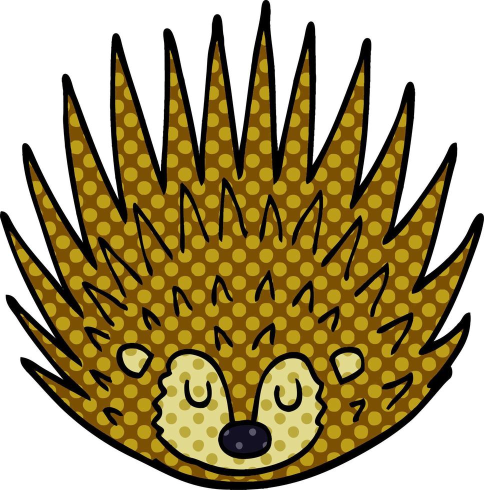 cartoon doodle spiky hedgehog vector
