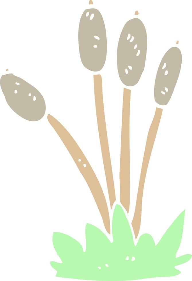 cartoon doodle bed of reeds vector