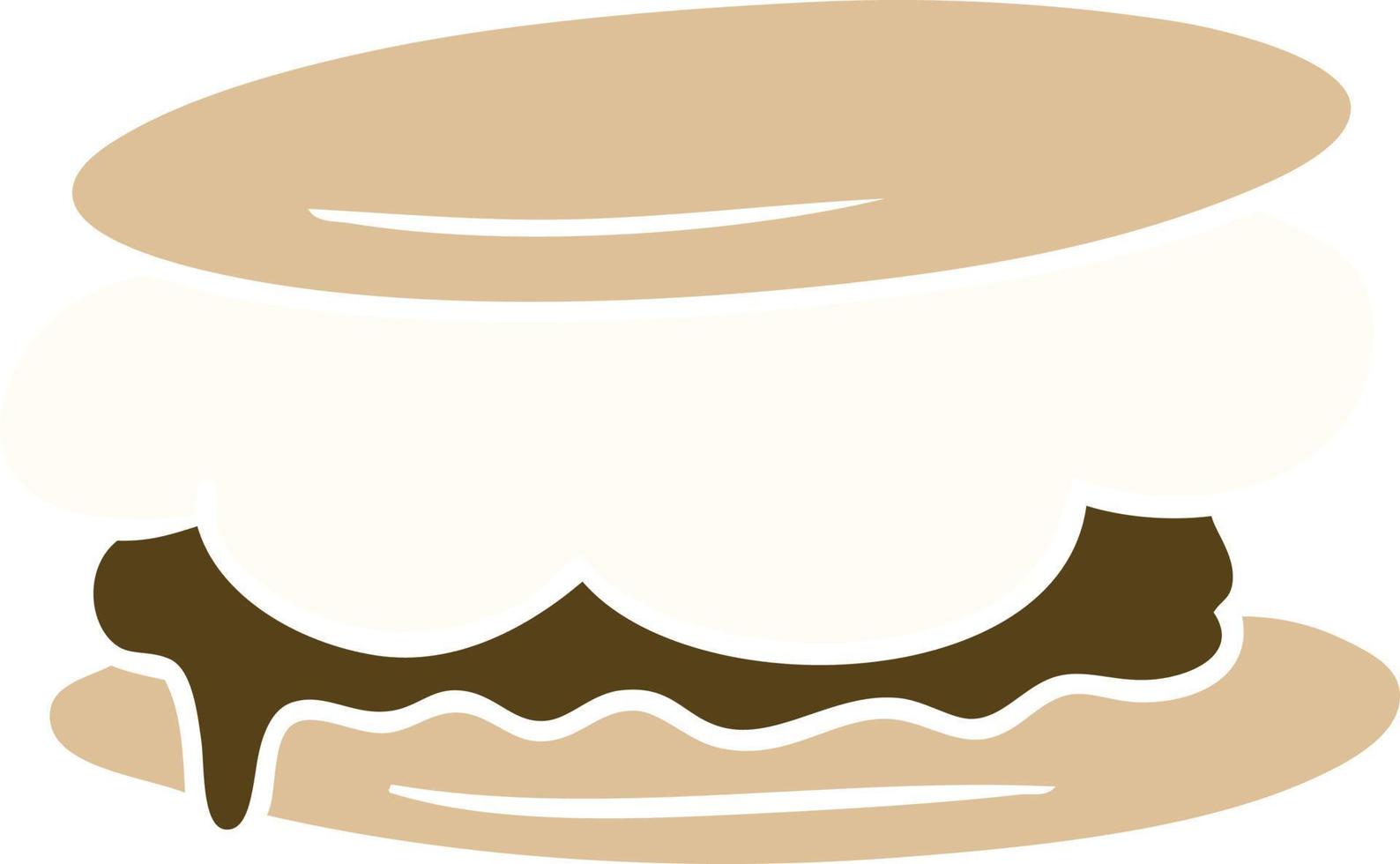 smore flat color style cartoon vector