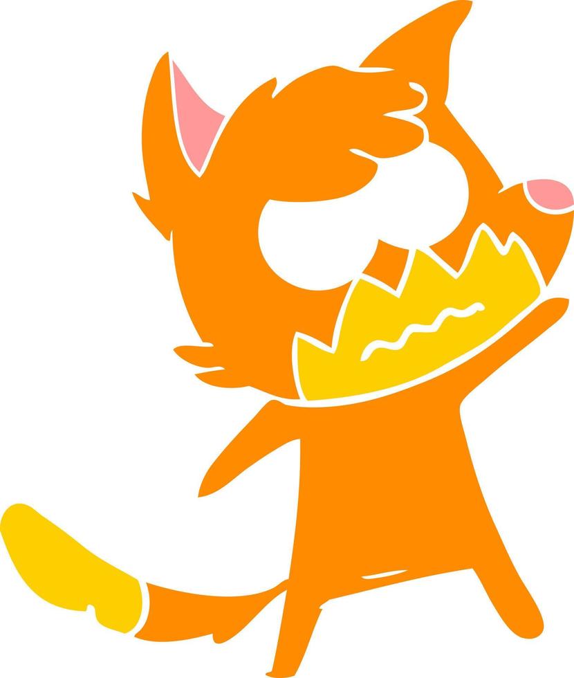 flat color style cartoon annoyed fox vector