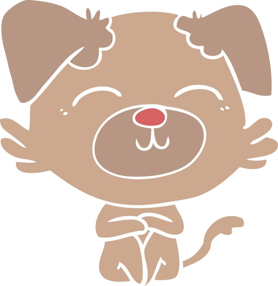 flat color style cartoon dog vector
