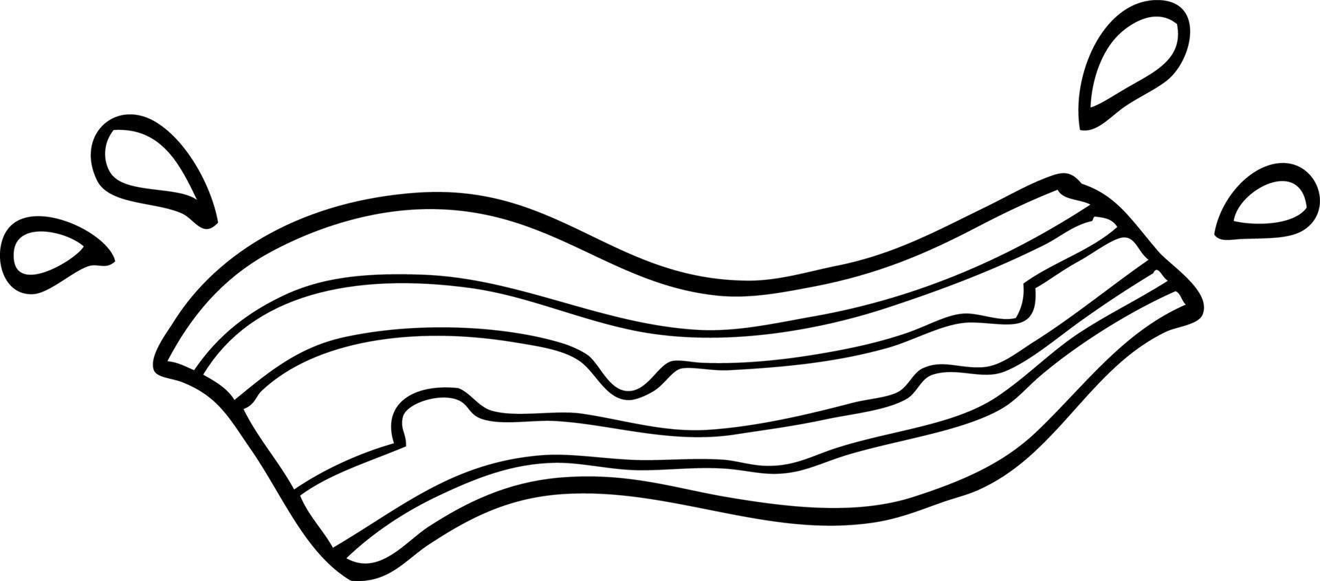 line drawing cartoon sizzling bacon vector