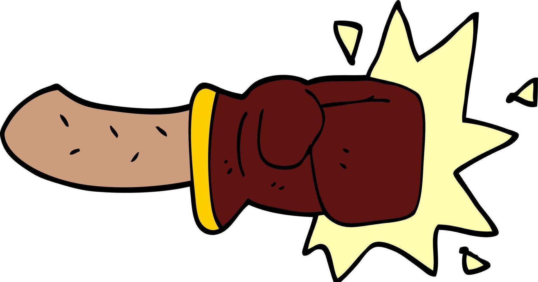 cartoon doodle boxing glove vector