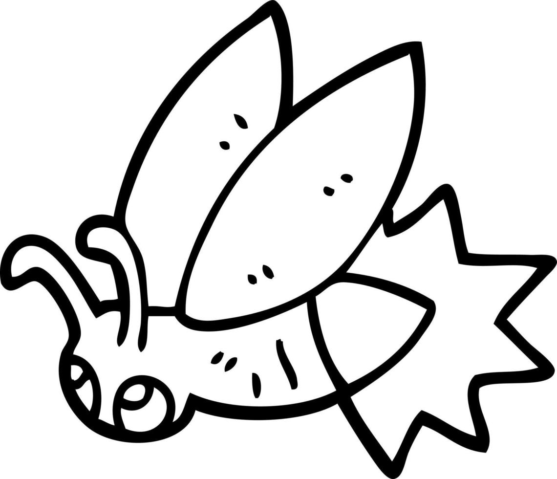 line drawing cartoon lightning bug vector