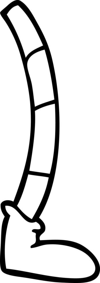 line drawing cartoon retro leg vector