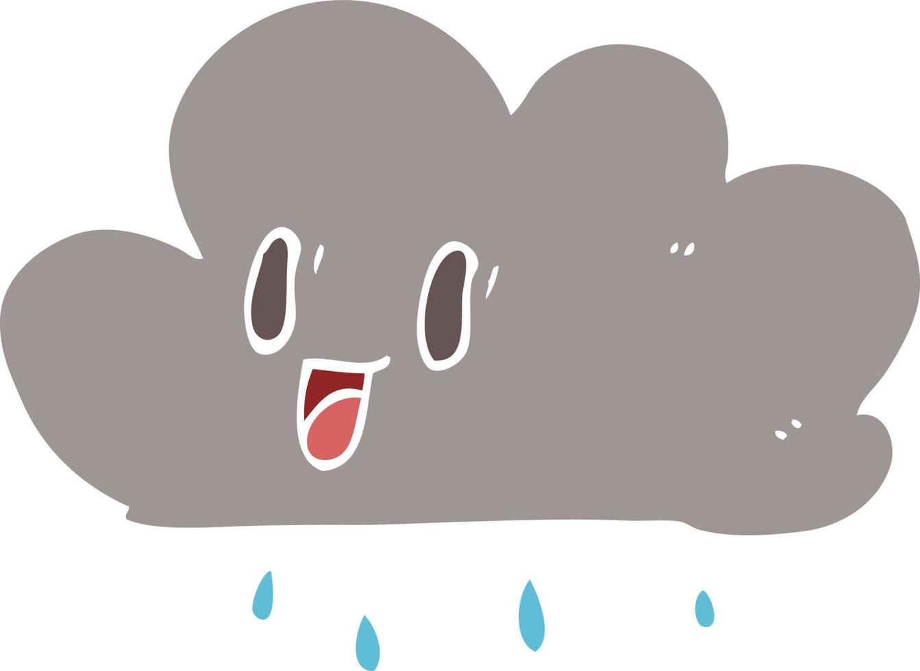 cartoon doodle happy grey cloud vector