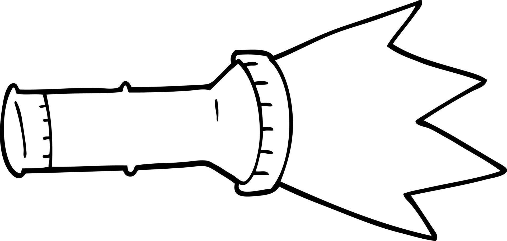 line drawing cartoon torch vector