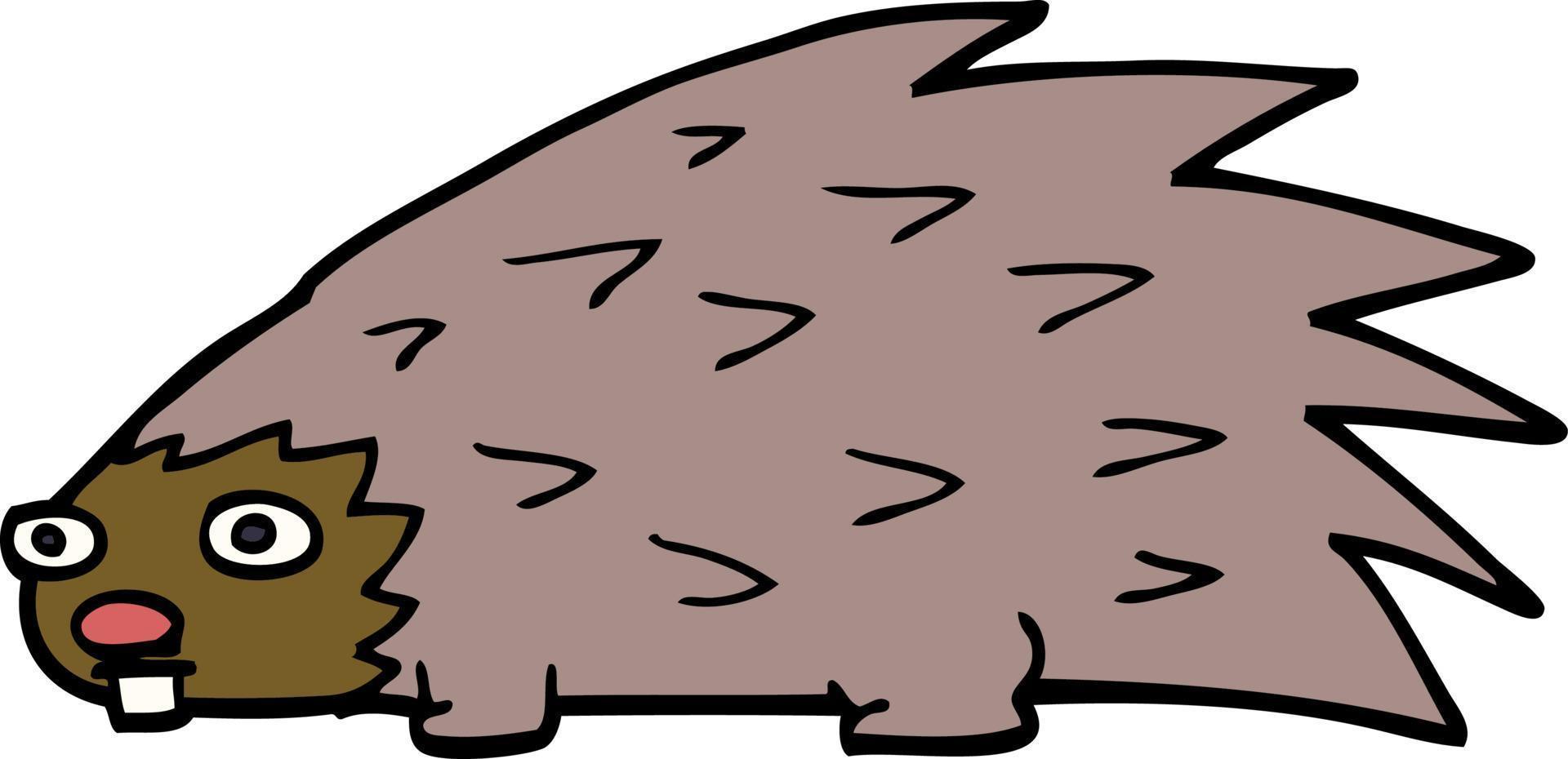 cartoon doodle spiky hedgehog vector