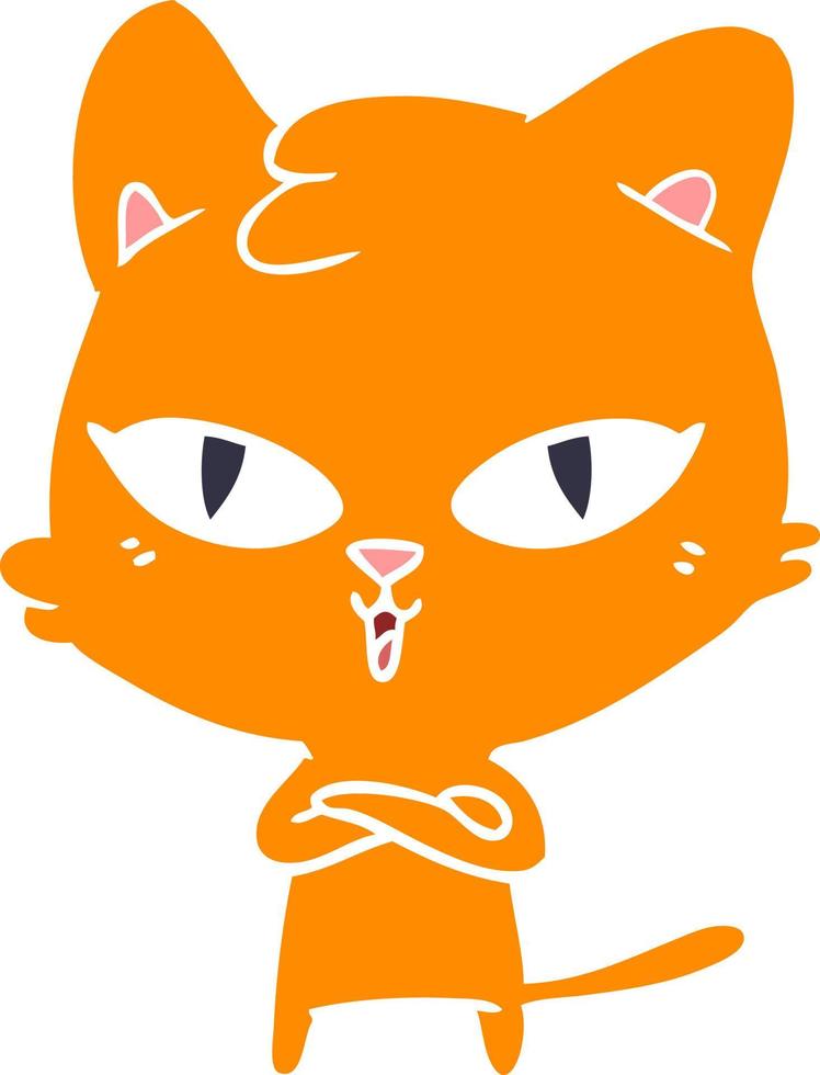 gato de dibujos animados de estilo de color plano vector