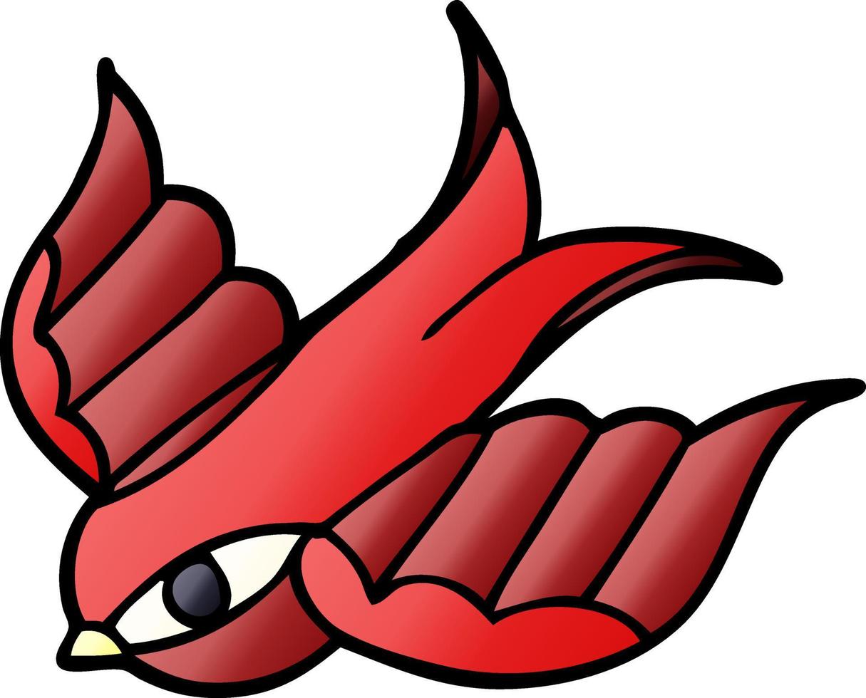cartoon doodle tattoo swallow symbol vector