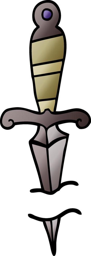 cartoon doodle tattoo dagger symbol vector