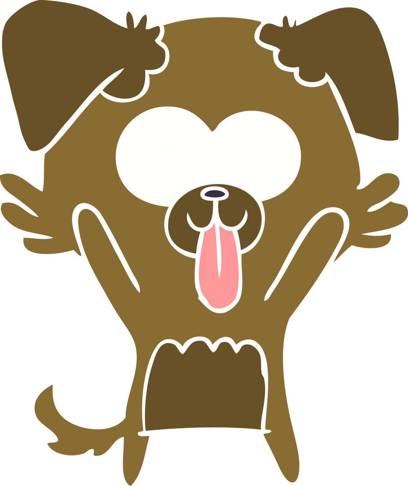 flat color style cartoon dog with tongue sticking out vector
