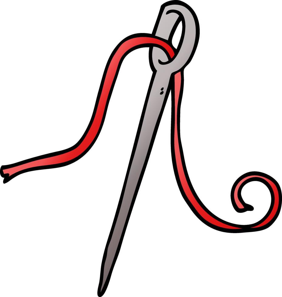 cartoon doodle needle and thread vector