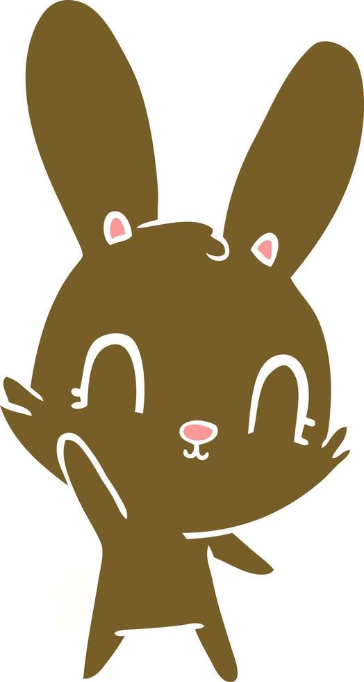 cute flat color style cartoon rabbit vector