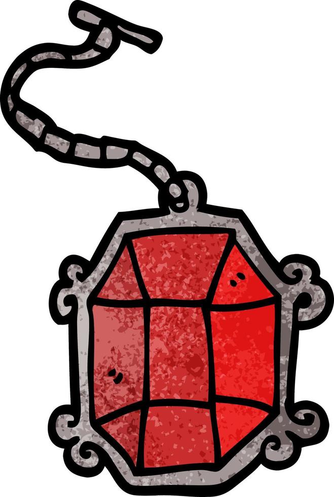 cartoon doodle ruby pendant vector