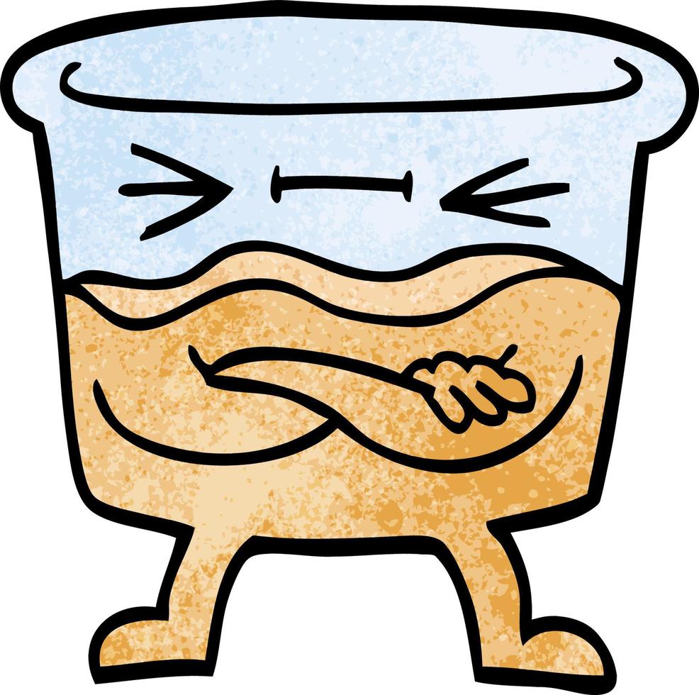 cartoon doodle whisky glass vector