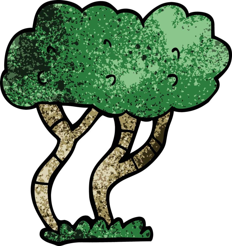 cartoon doodle tree vector