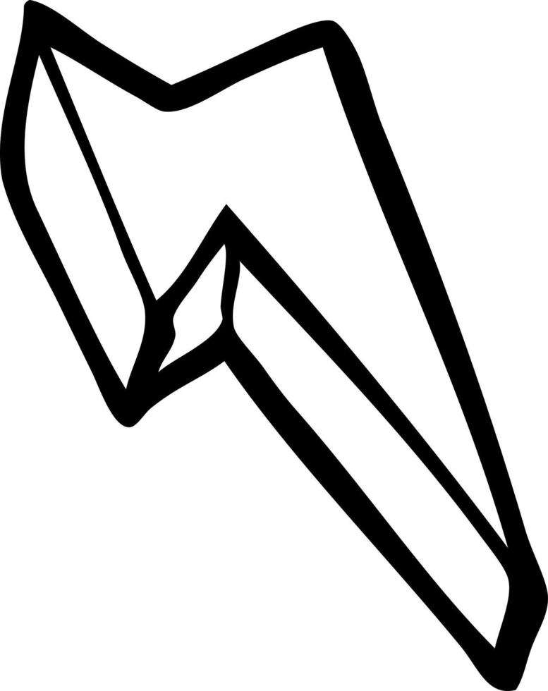 line drawing cartoon decorative lightning bolt vector