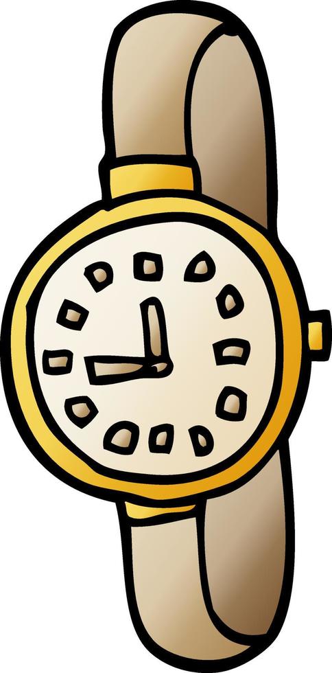 cartoon doodle wrist watch vector