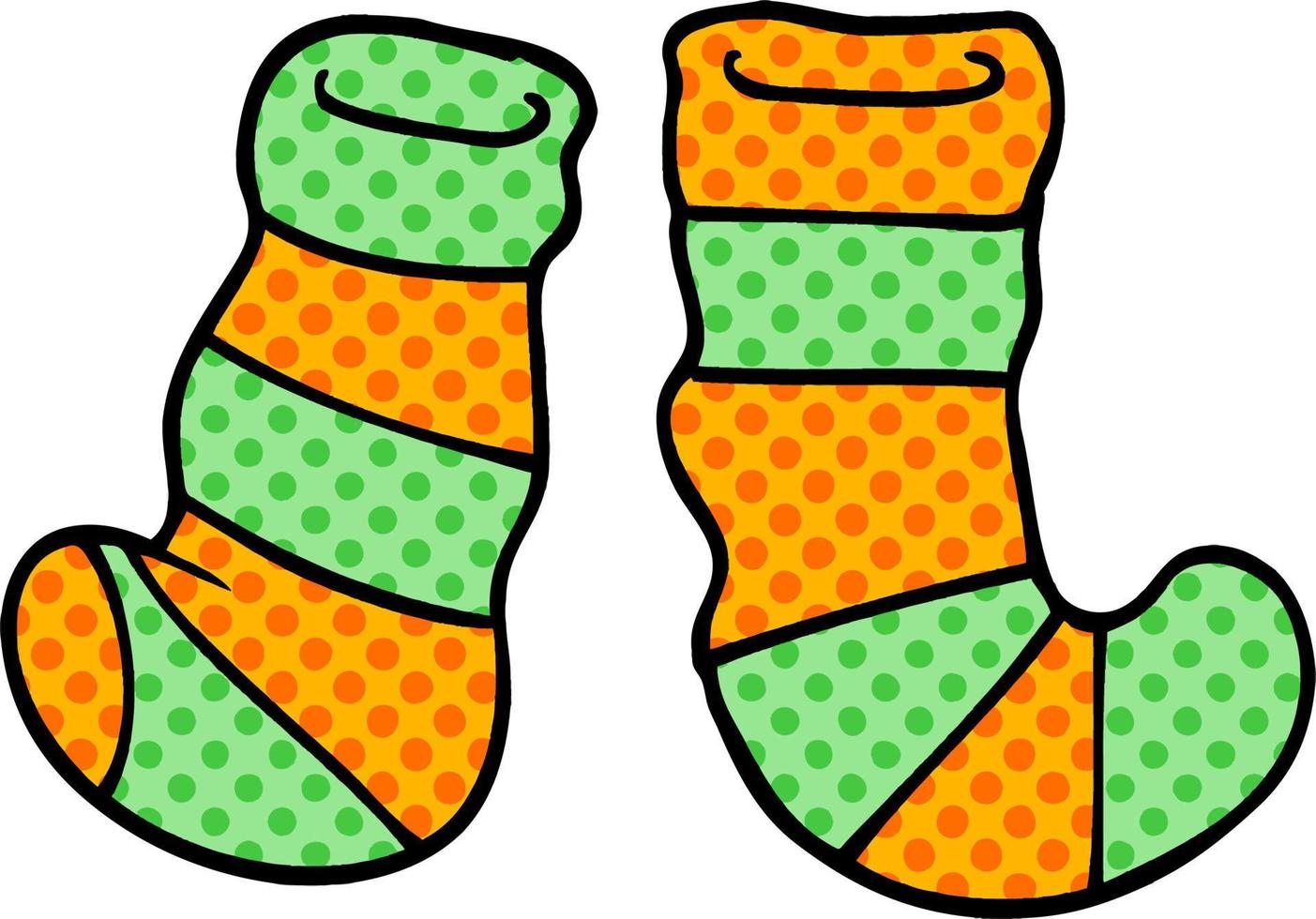 cartoon doodle socks vector