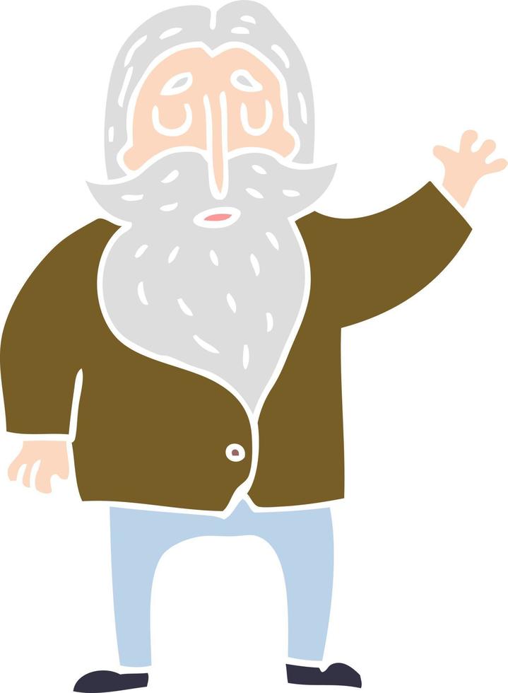 cartoon doodle bearded man vector