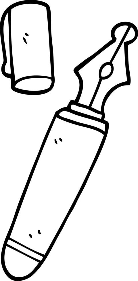 line drawing cartoon fountain pen vector