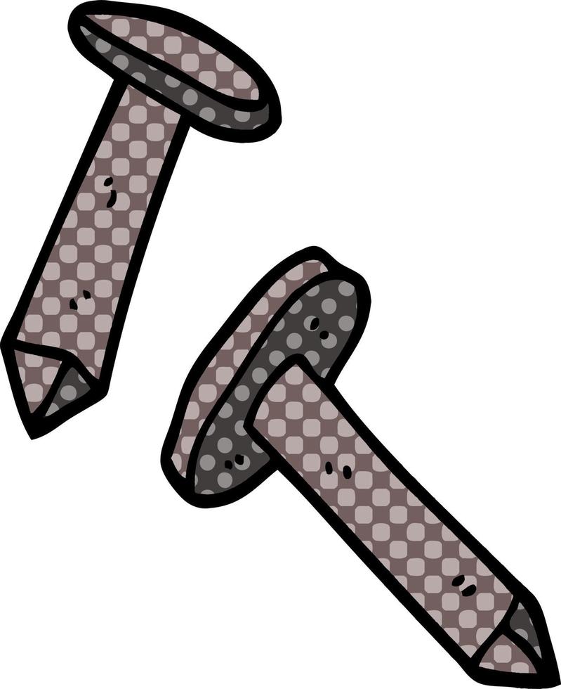 cartoon doodle nails vector
