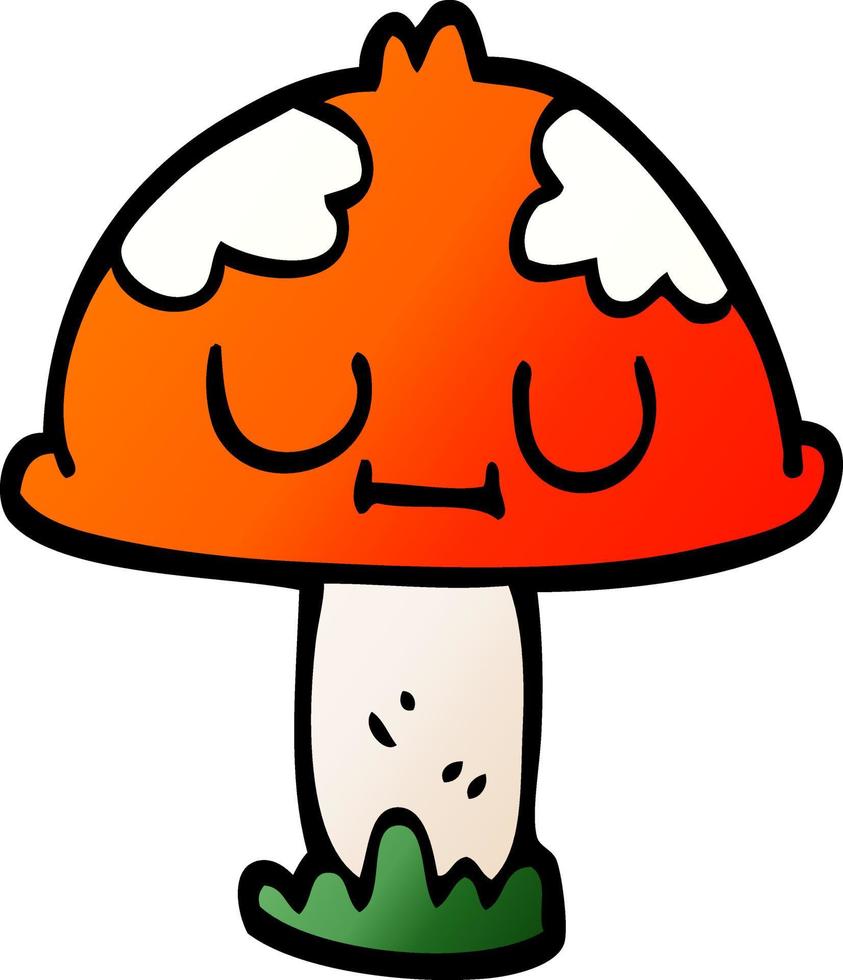cartoon doodle poisonous toadstool vector
