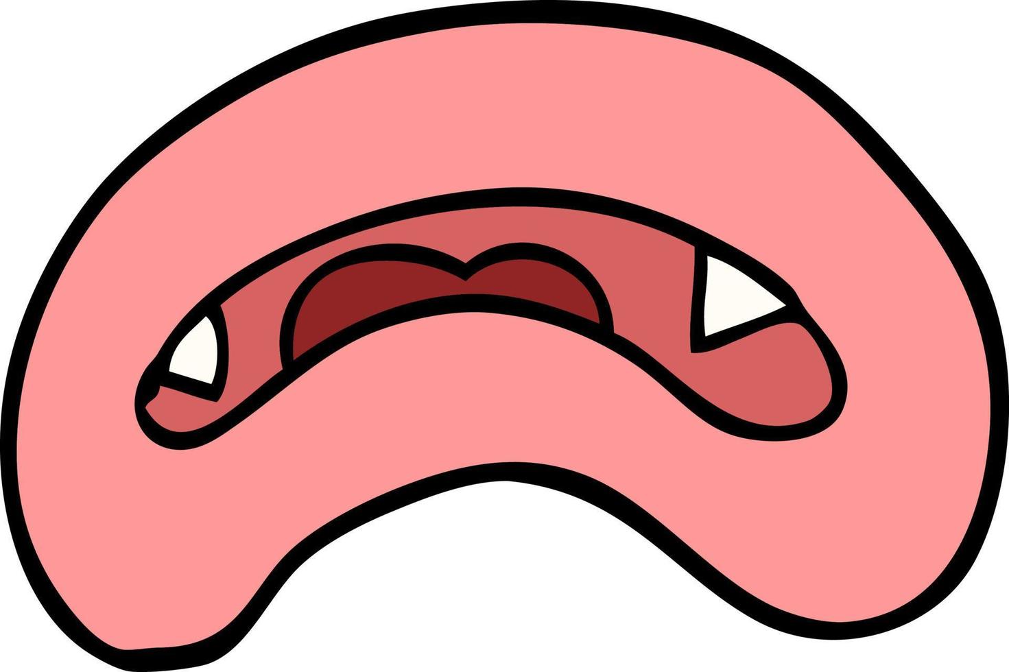 cartoon doodle vampire mouth vector