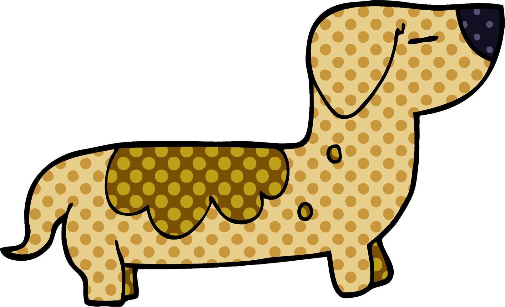 cartoon doodle sausage dog vector