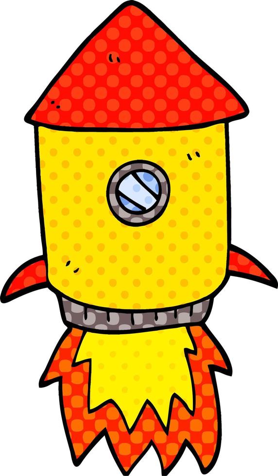 cartoon doodle space rocket vector