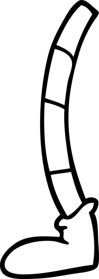 line drawing cartoon retro leg vector