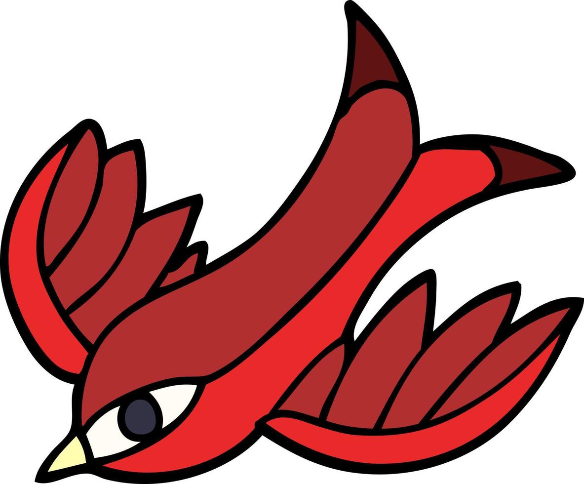 cartoon doodle tattoo swallow symbol vector